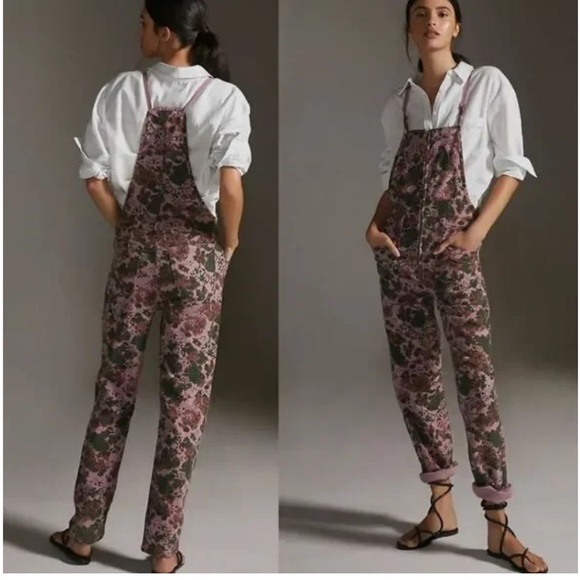 Anthropologie Pilcro Printed Painters Overalls - Picture 2 of 14